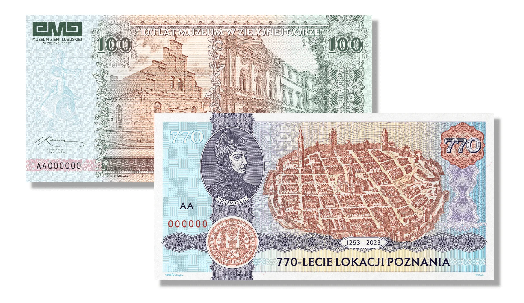 ZESTAW PROMOCYJNY – 770-lecie lokacji Poznania Seria PY + MP + AA + GRATIS! 100 lat Muzeum w Zielonej Górze