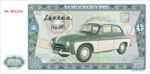Samochody PRL<br>Syrena 100<br>Seria: AA<br><br>