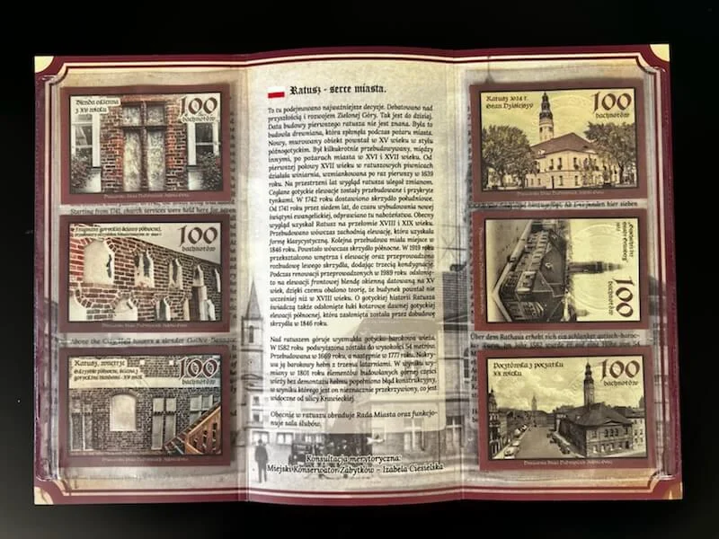 Notgeld<br>Zielona Góra<br>Ratusz<br>100 Bachnotów<br>komplet 6 sztuk<br> - obrazek 9