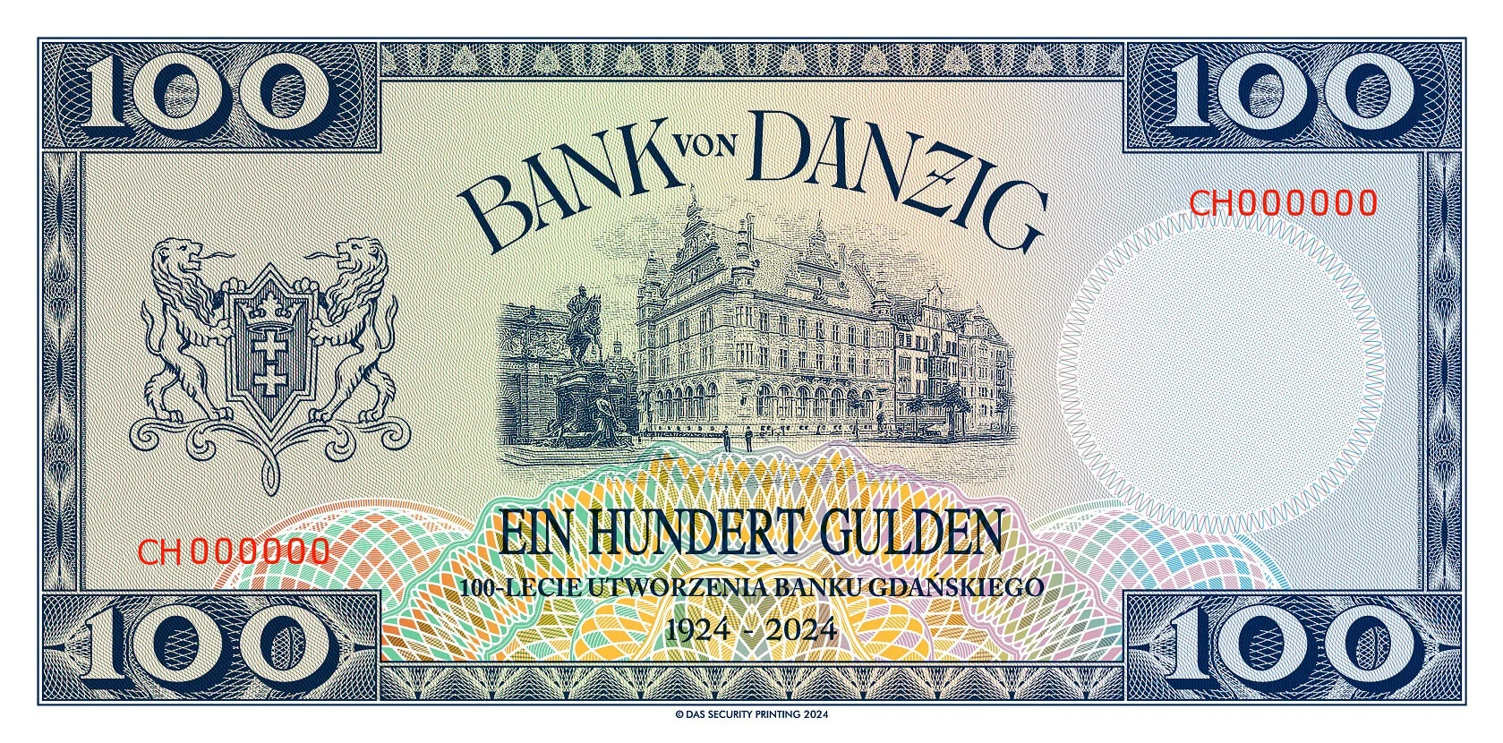 100-lecie<br>utworzenia<br>Banku Gdańskiego<br>Seria CH