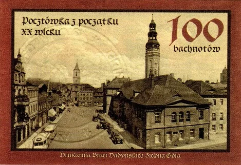 Notgeld<br>Zielona Góra<br>Ratusz<br>100 Bachnotów<br>komplet 6 sztuk<br> - obrazek 3