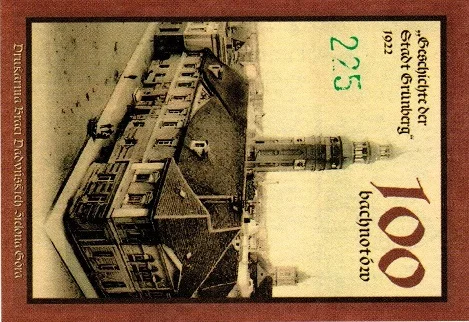 Notgeld<br>Zielona Góra<br>Ratusz<br>100 Bachnotów<br>komplet 6 sztuk<br> - obrazek 5