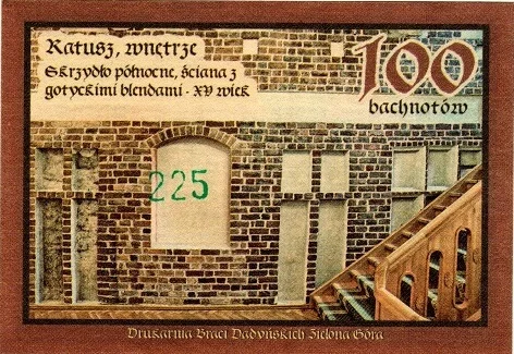 Notgeld<br>Zielona Góra<br>Ratusz<br>100 Bachnotów<br>komplet 6 sztuk<br> - obrazek 7