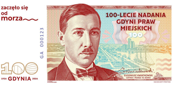 100-lecie nadania<br>Gdyni praw miejskich<br>KOMPLET - seria GA numerowany + seria 000000<br>+ ETUI