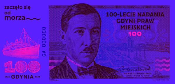 Gdynia 100 collector note UV security view